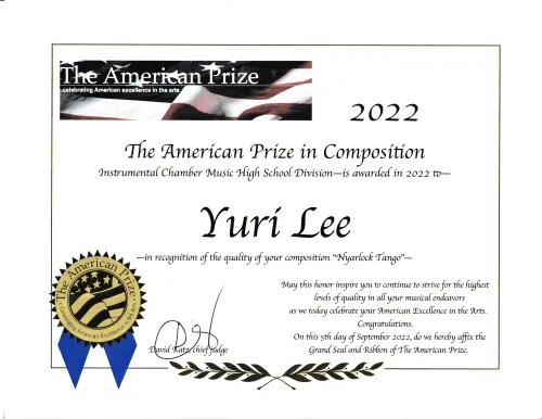 American Prize Certificate (Nyarlock Tango) &mdash; The American Prize - Winner!