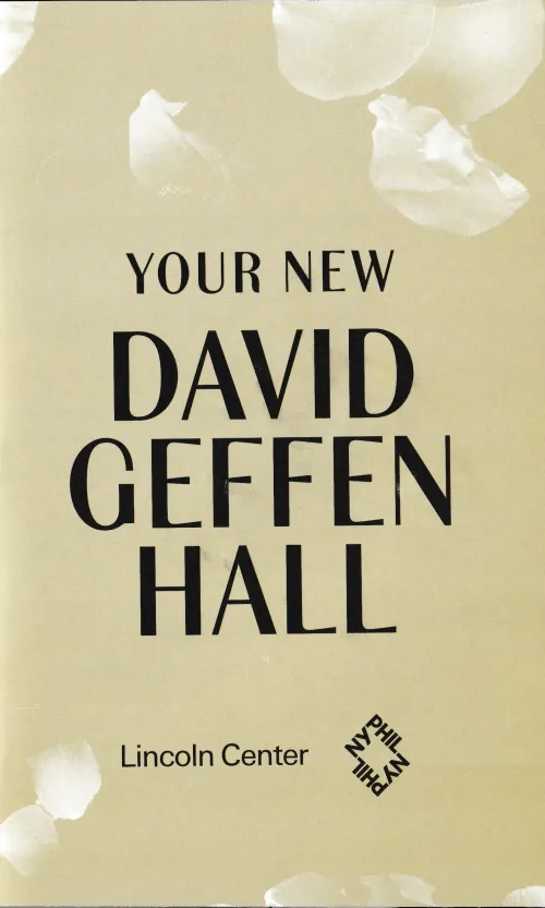 Nyphil Program Cover &mdash; David Geffen Hall Opening Gala (Wed. 10/26)