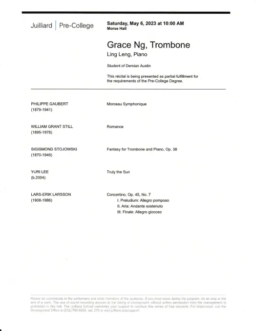 Attachment 1 &mdash; Grace Ng's Senior Recital
